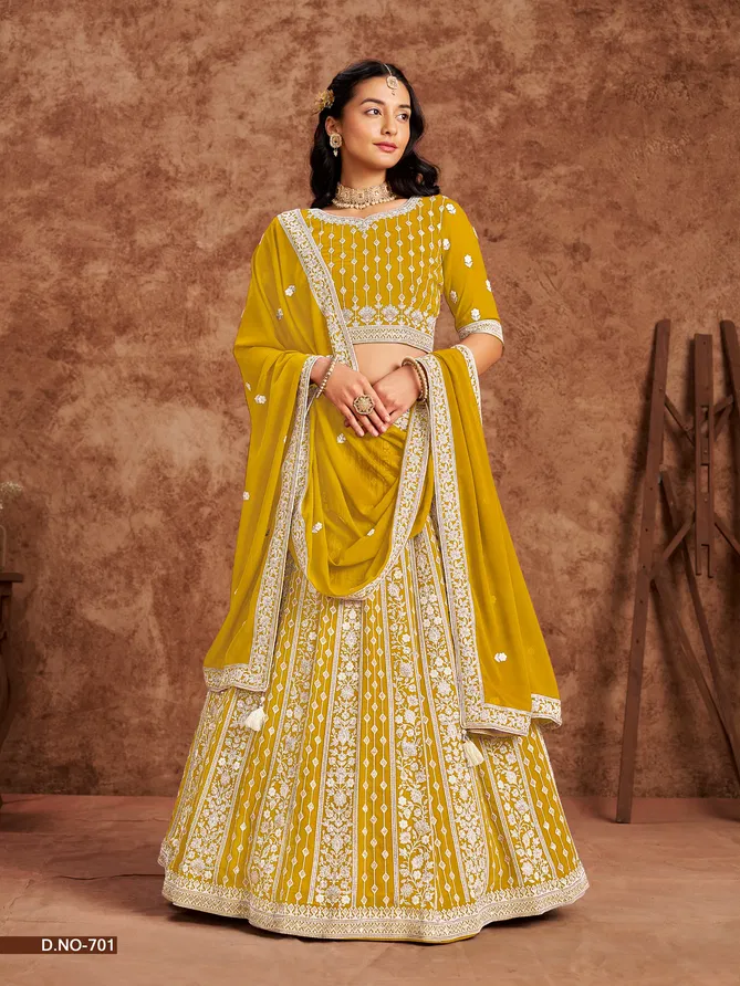 Mehvish Vol 7 Faux Georgette Wedding Wear Lehenga Choli Orders In India